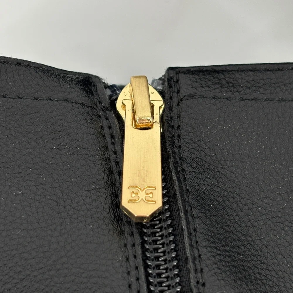 Sam Edelman Lucianna Marie Bootie Black Kids Size 5 Lug Sole Gold Buckle Zipper